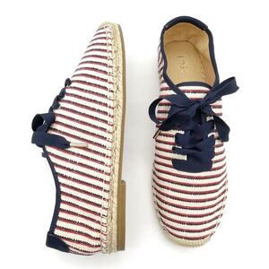 NWT Joie Corston Espadrille Sneaker Navy Red Cream Gold Women’s 38.5 US 7.5-8